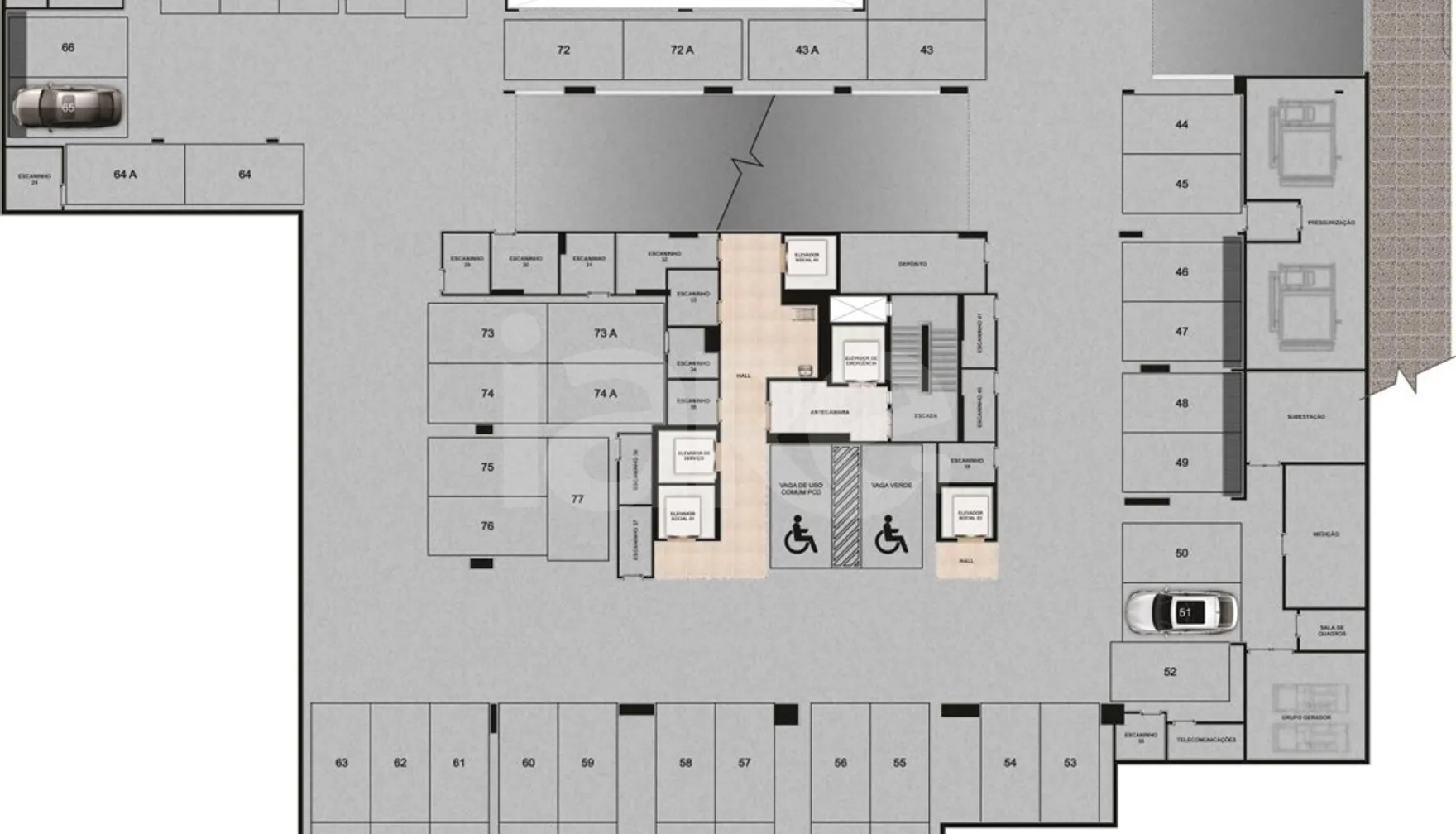 Planta — Pavimento subsolo 1