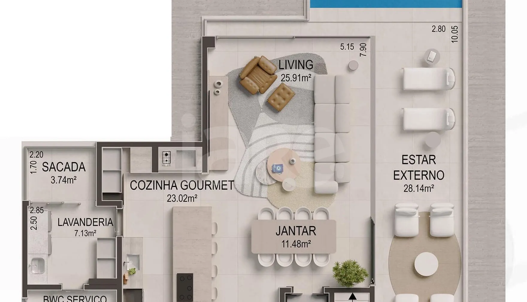 Planta — Cobertura Duplex 306 m²