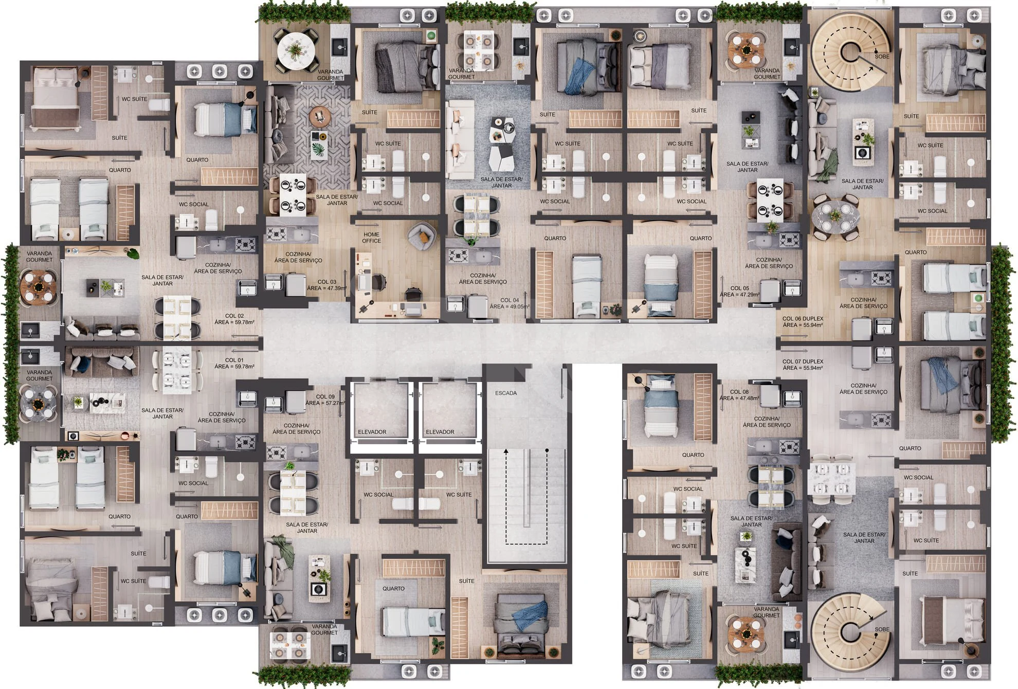 Planta — Pavimento 9