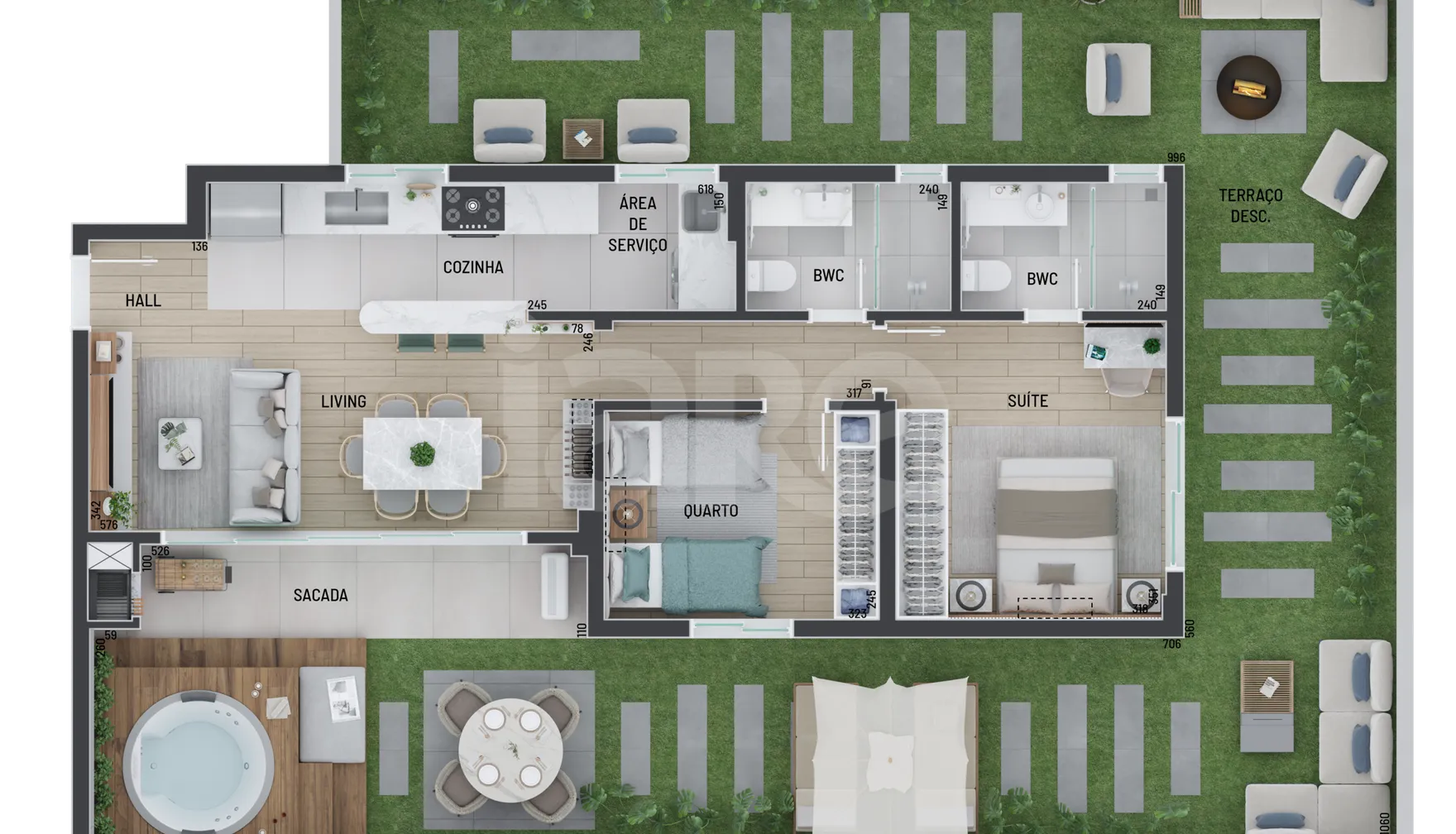 Planta — Garden 156,46 m²
