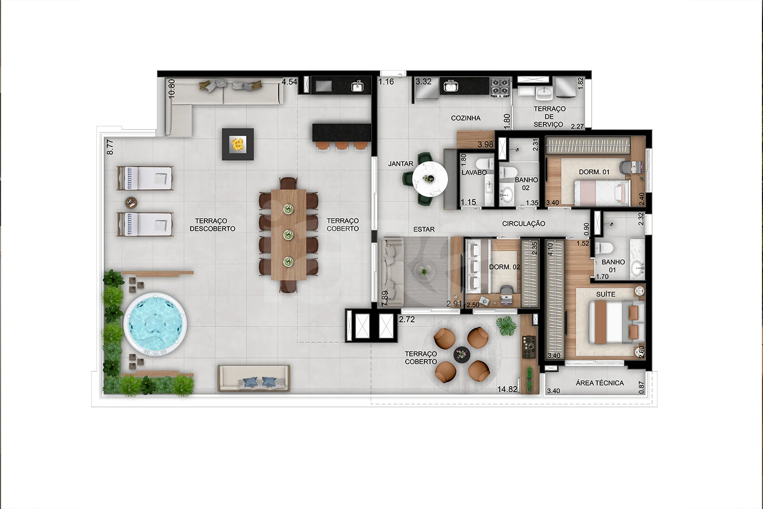 Planta — Cobertura Horizontal 206,58 m²