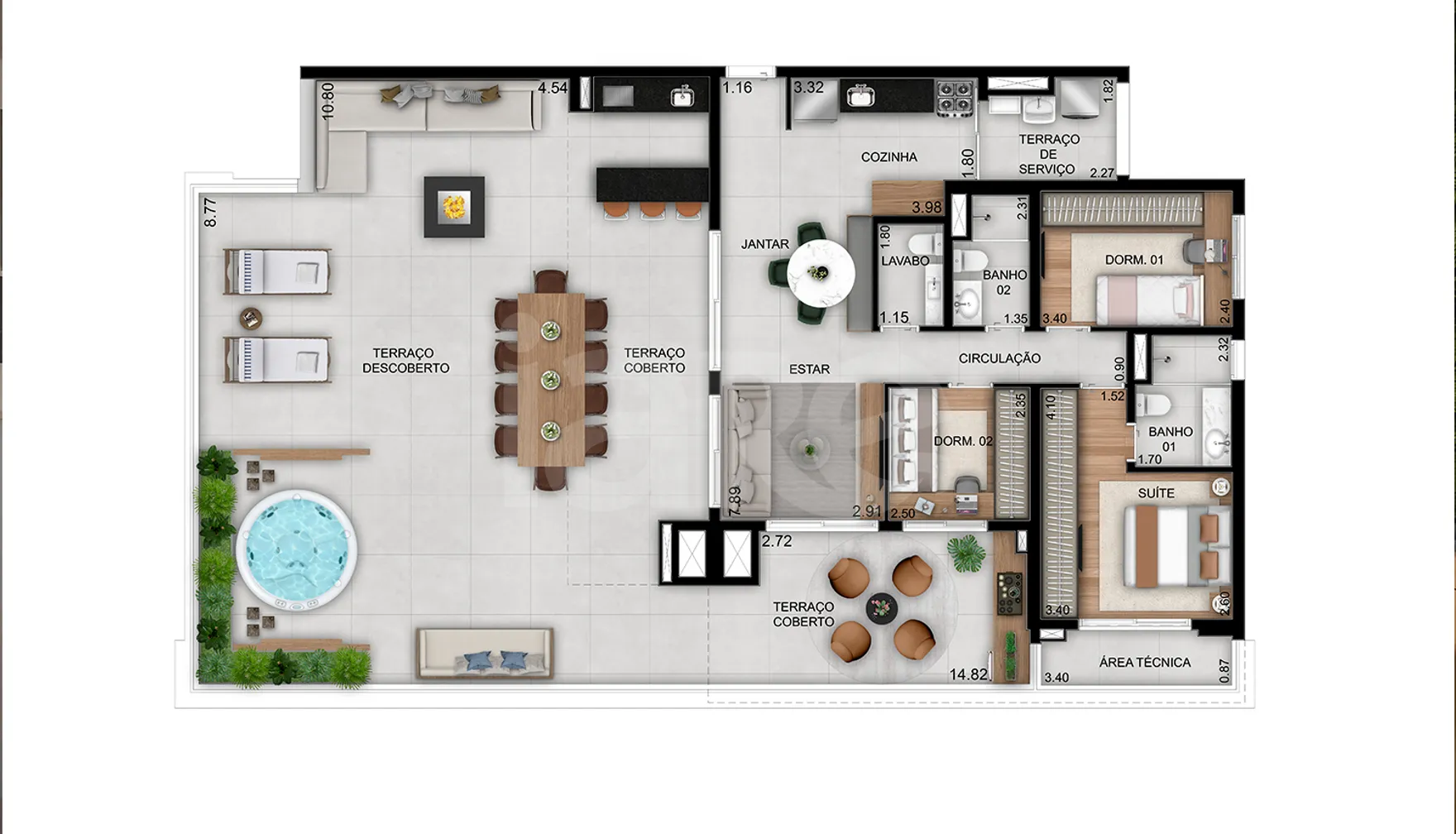 Planta — Cobertura Horizontal 206,58 m²