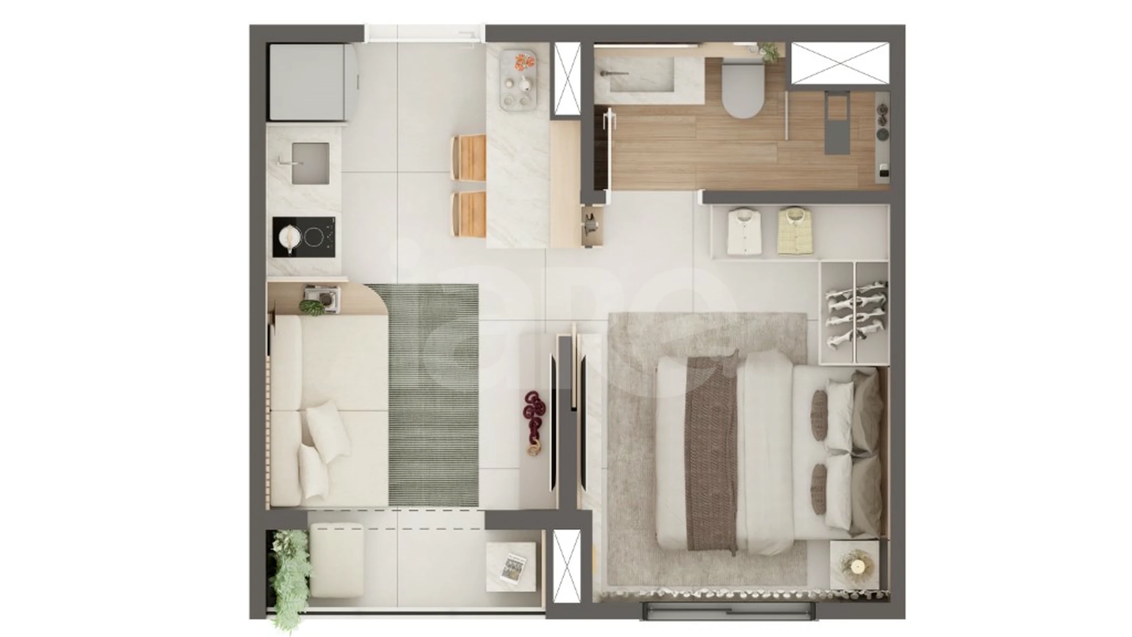 Planta — Apartamento 24,81 m²