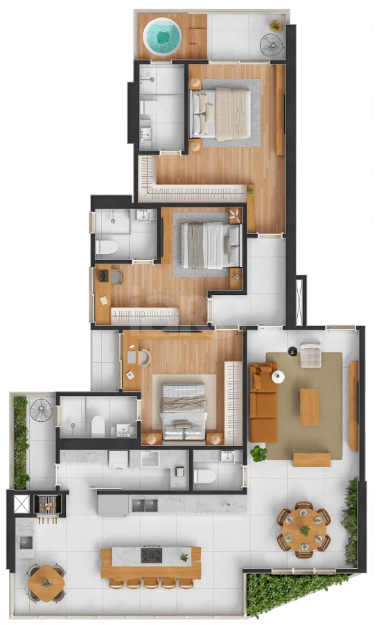 Planta — Apartamento 155 m²