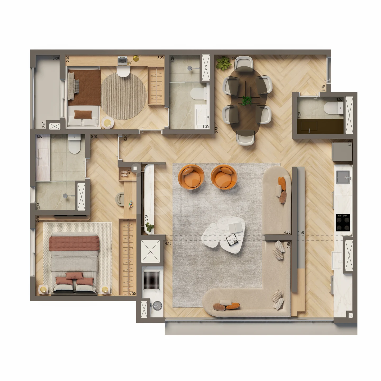 Planta — Apartamento 86,2 m²