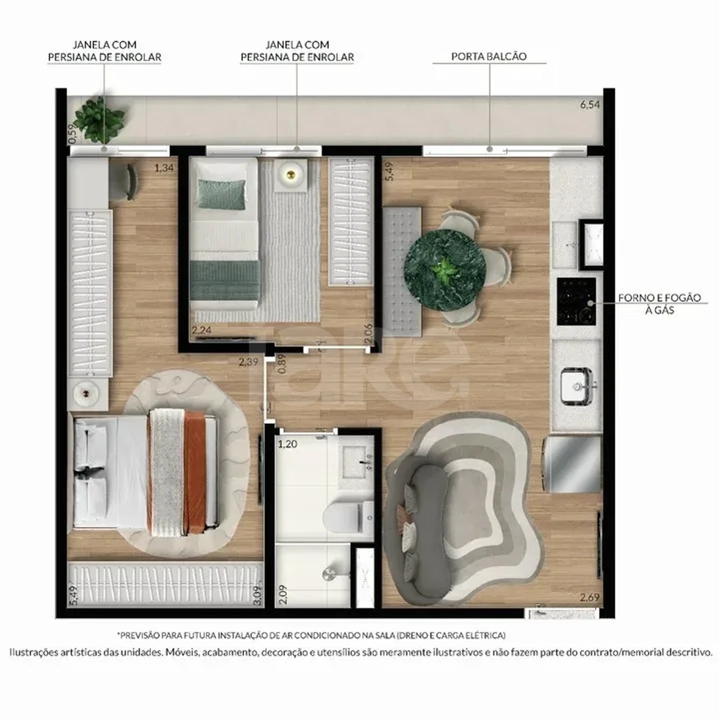 Planta — Apartamento 42,43 m²