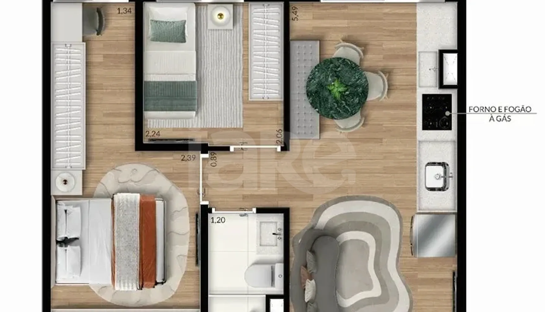 Planta — Apartamento 42,43 m²