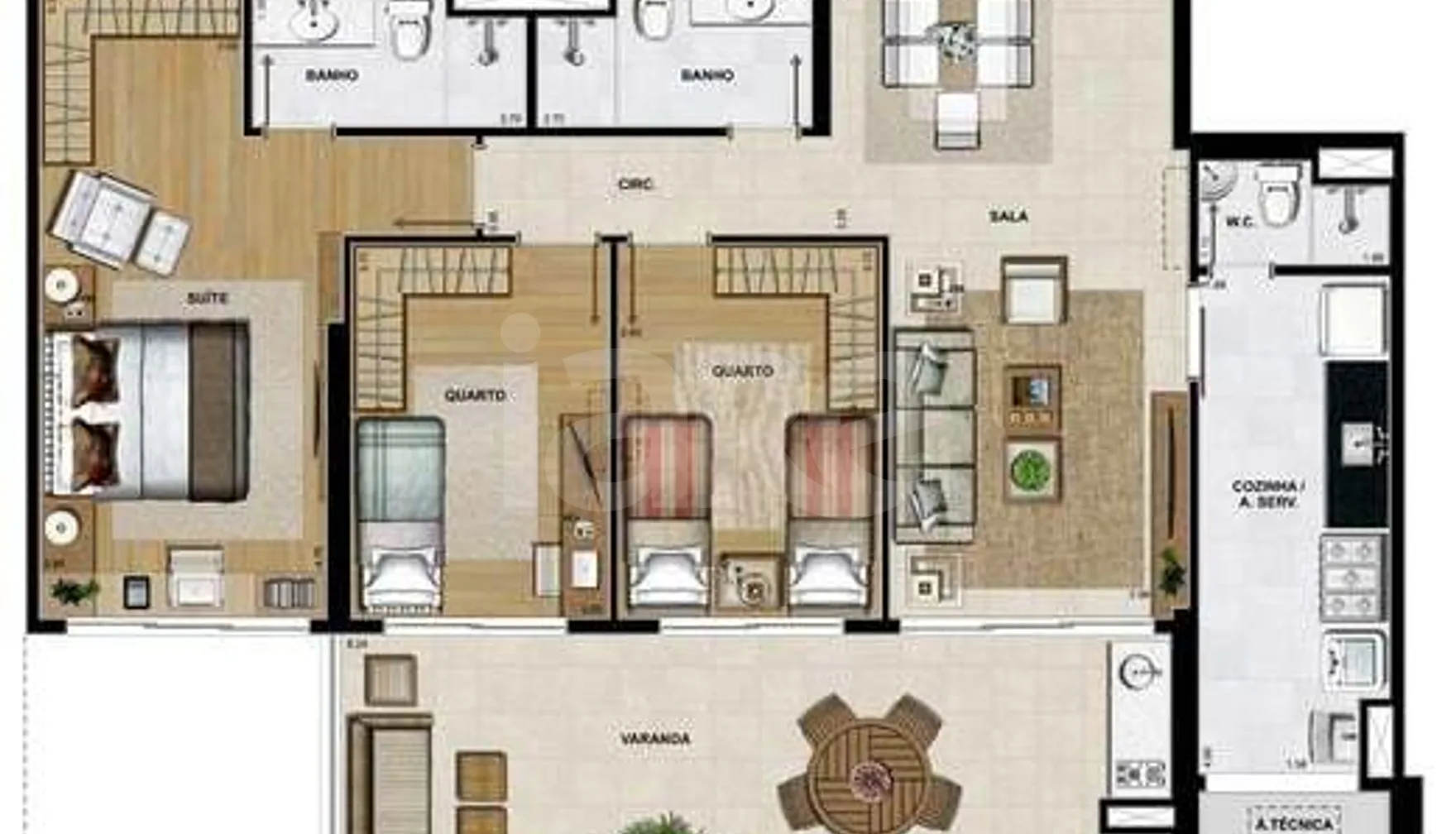 Planta — Apartamento 118,16 m²