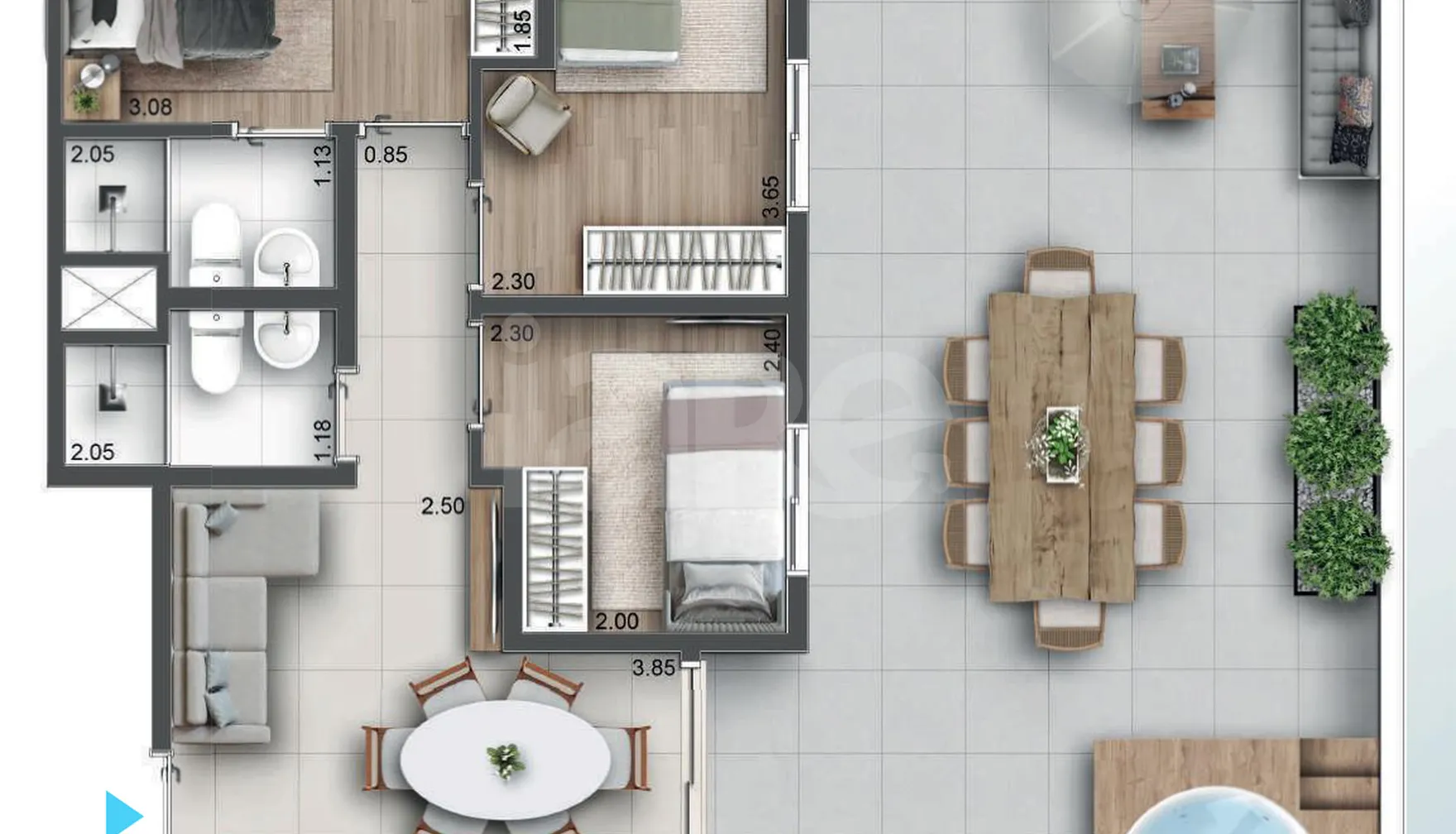 Planta — Garden 92 m²