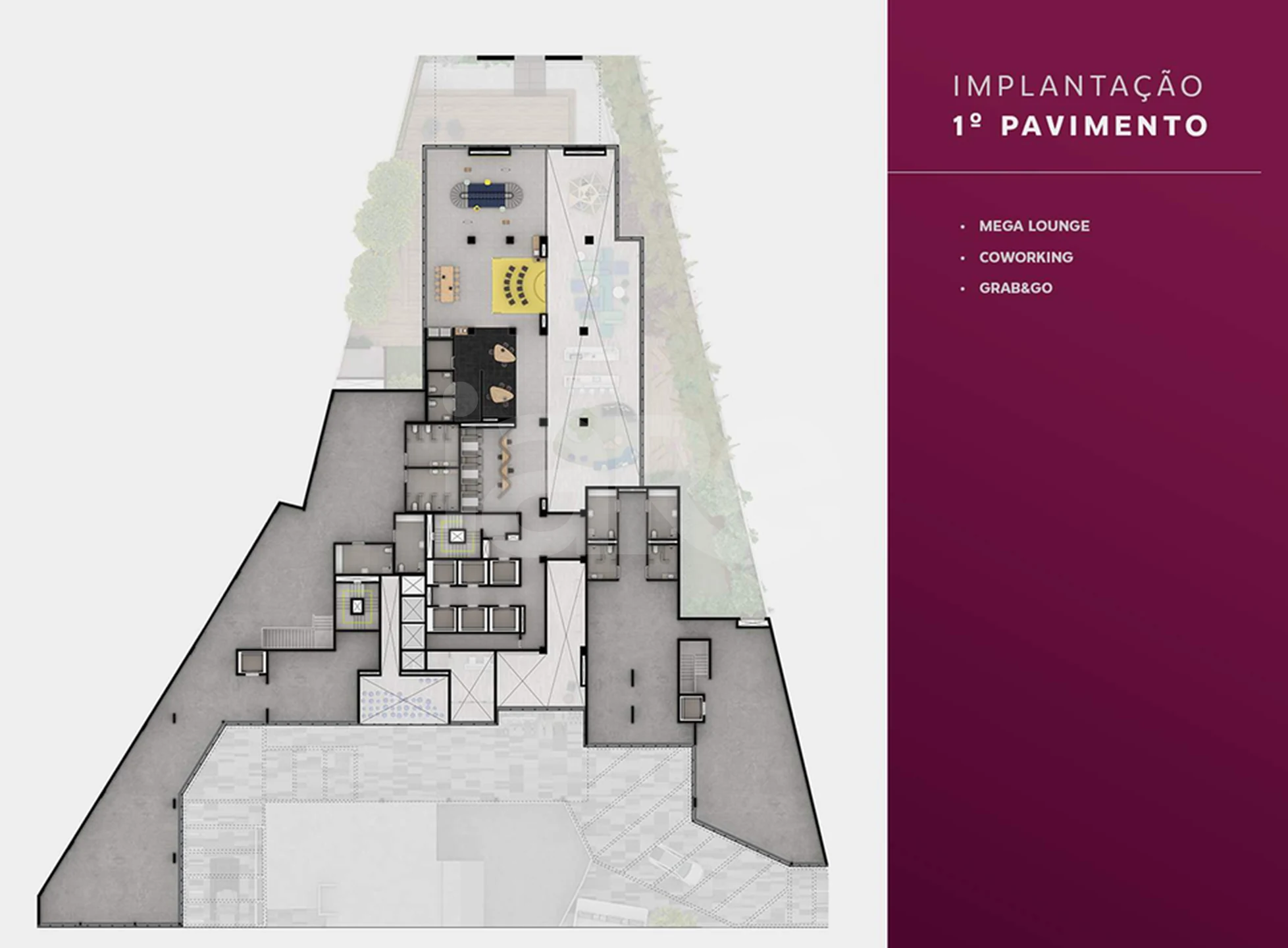 Planta — Implantação 1º Pavimento