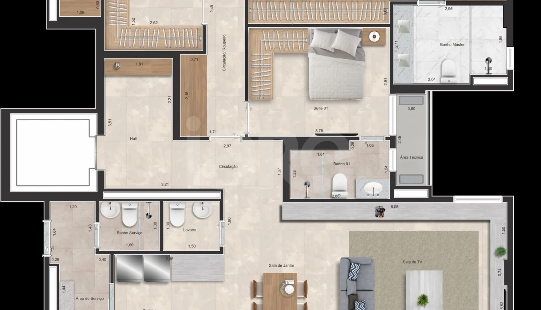 Planta — Apartamento 221,88 m²