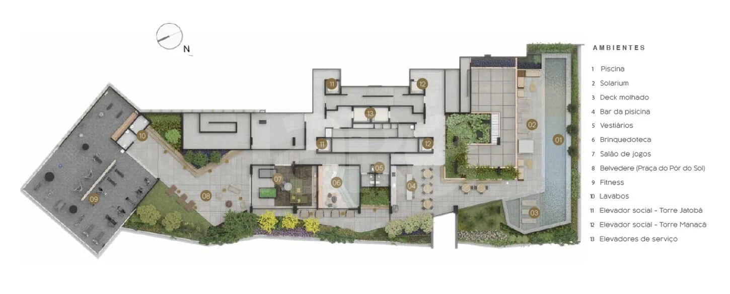 Planta — Pavimento lazer