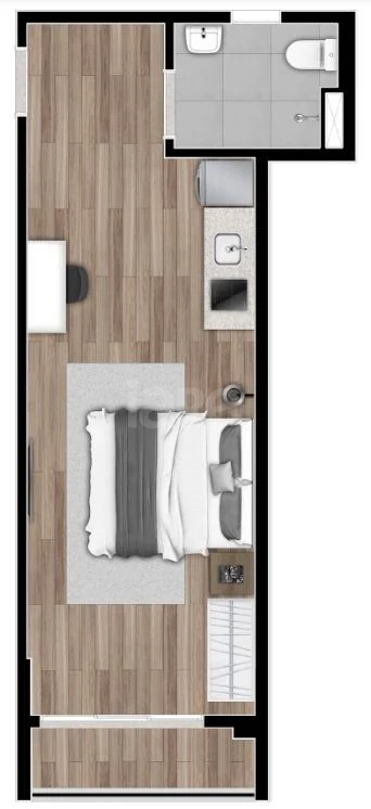 Planta — Studio 31,31 m²