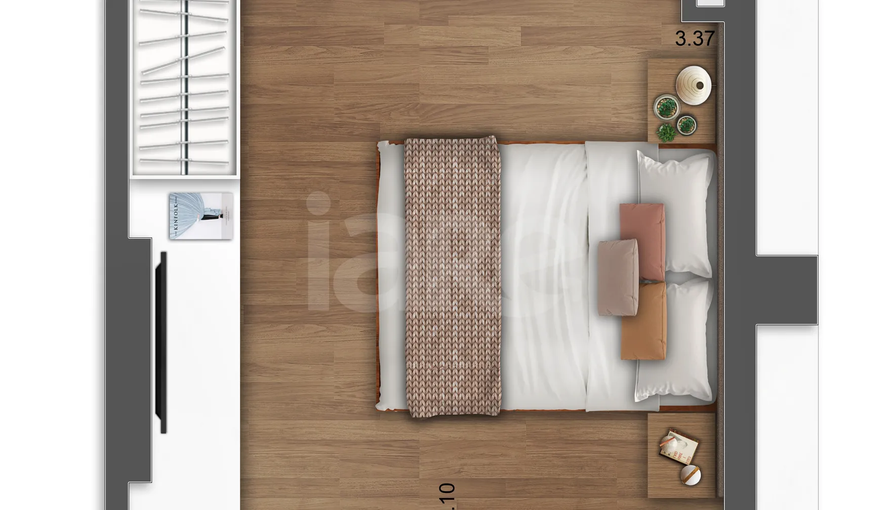 Planta — Studio 30,41 m²