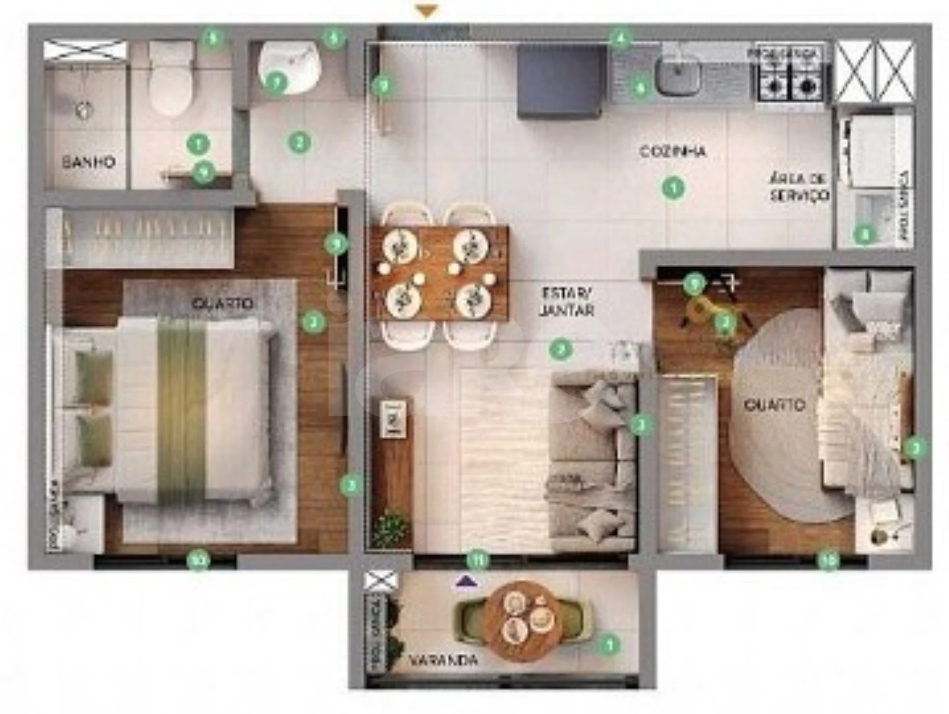 Planta — Apartamento 35,94 m²