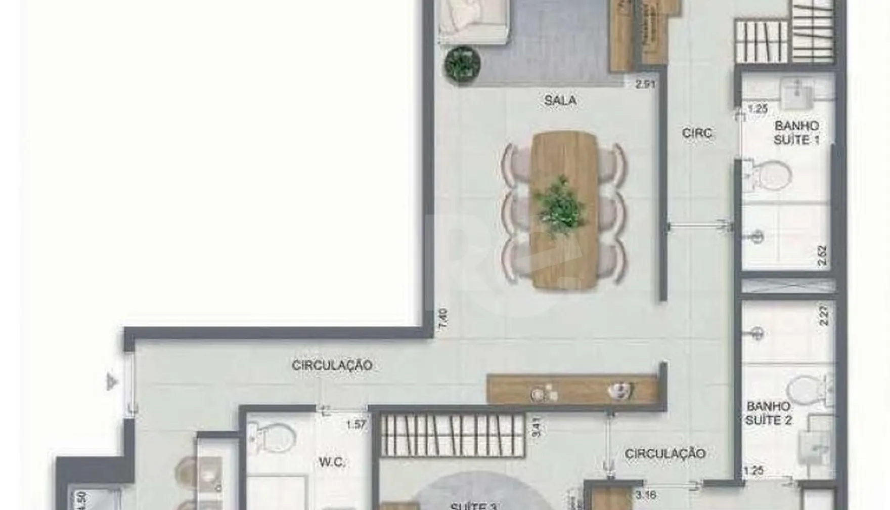 Planta — Apartamento 97,71 m²
