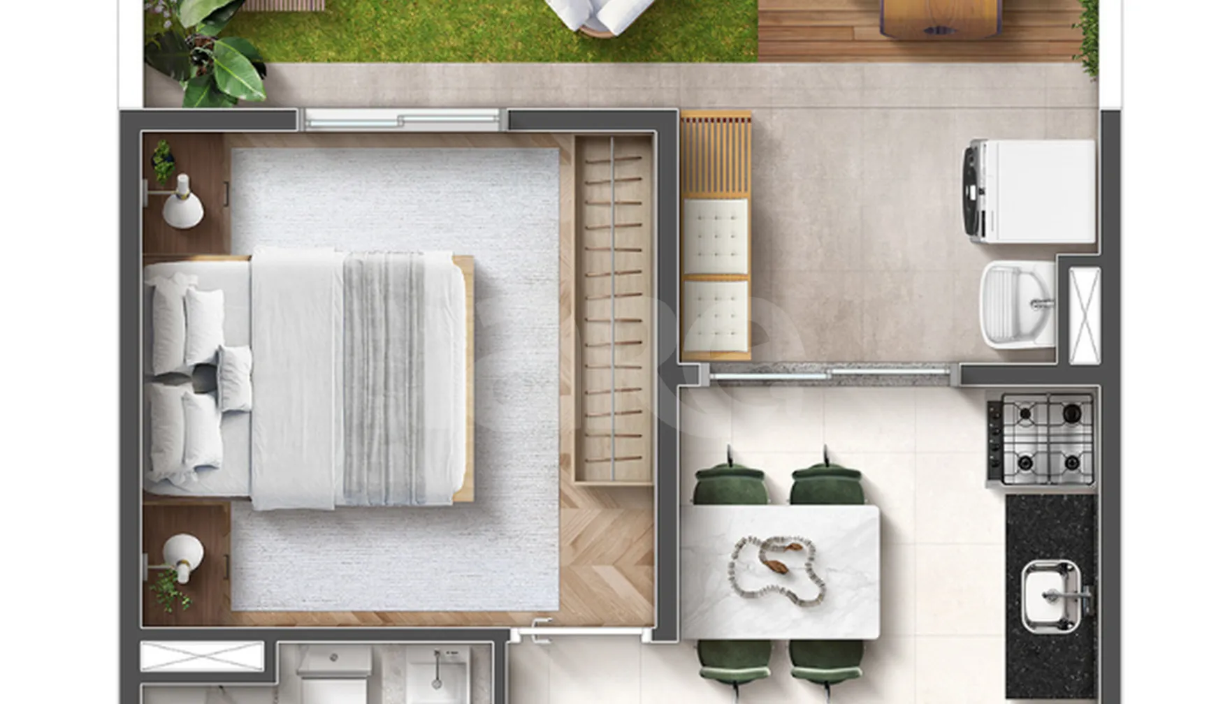 Planta — Garden 60,88 m²