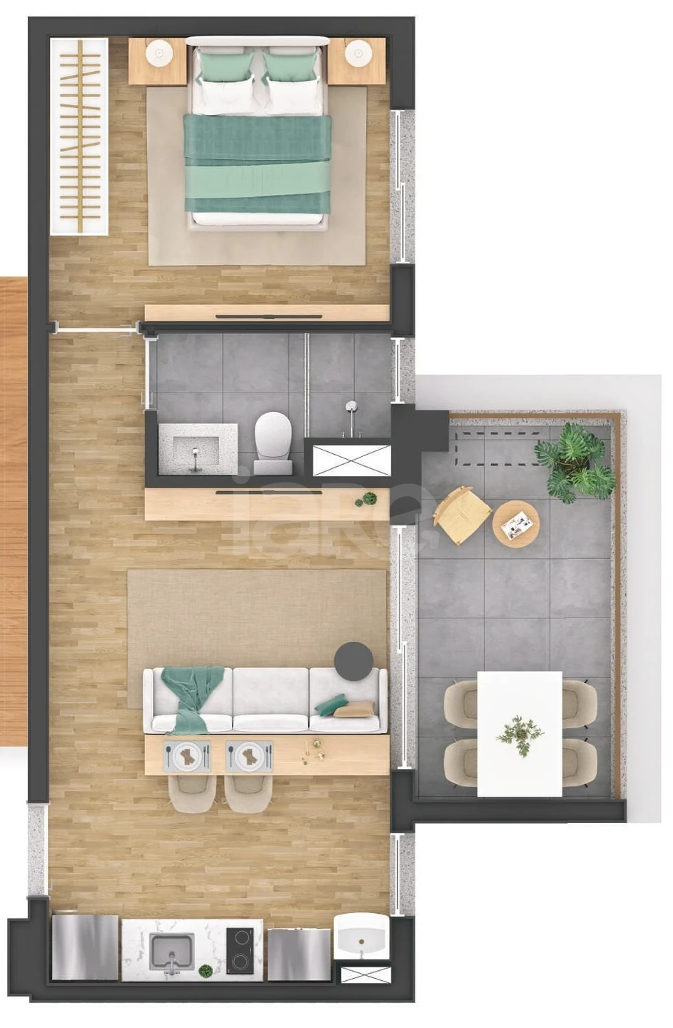 Planta — Apartamento 42,78 m²