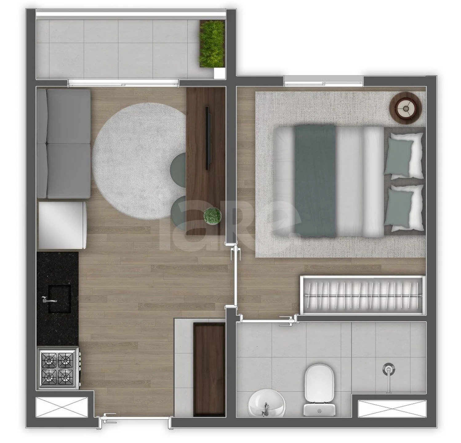 Planta — Apartamento 25 m²