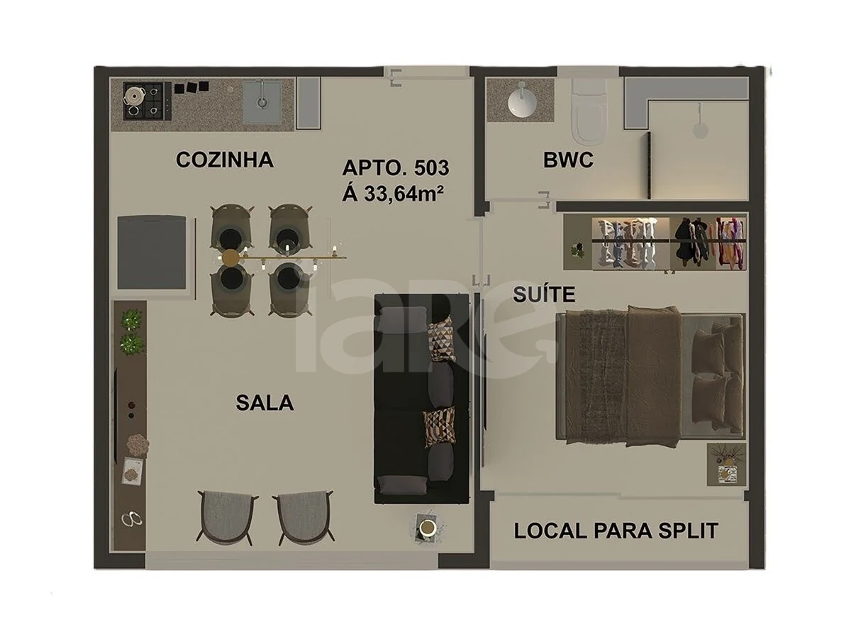 Planta — Apartamento 32,03 m²