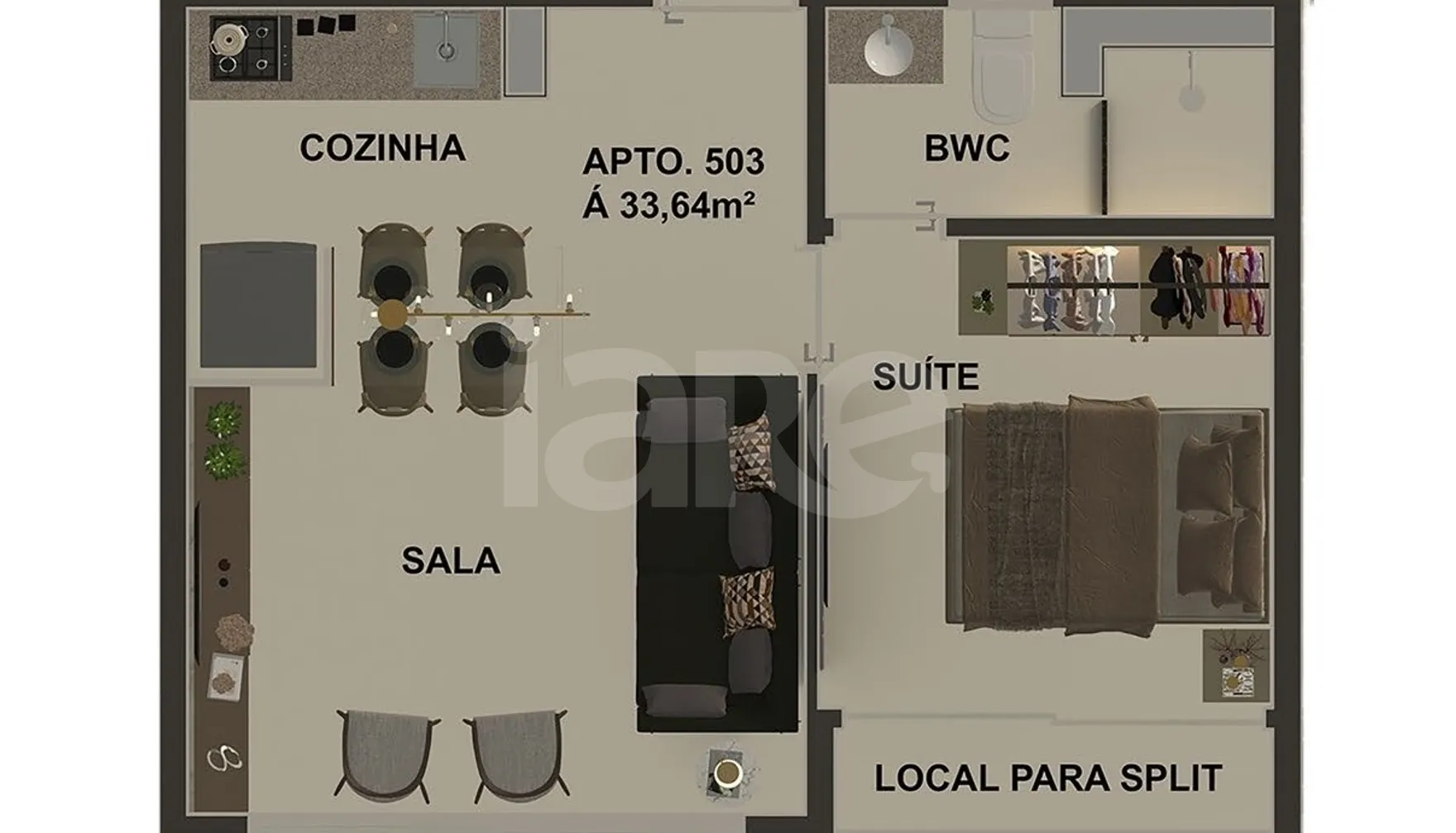 Planta — Apartamento 32,15 m²