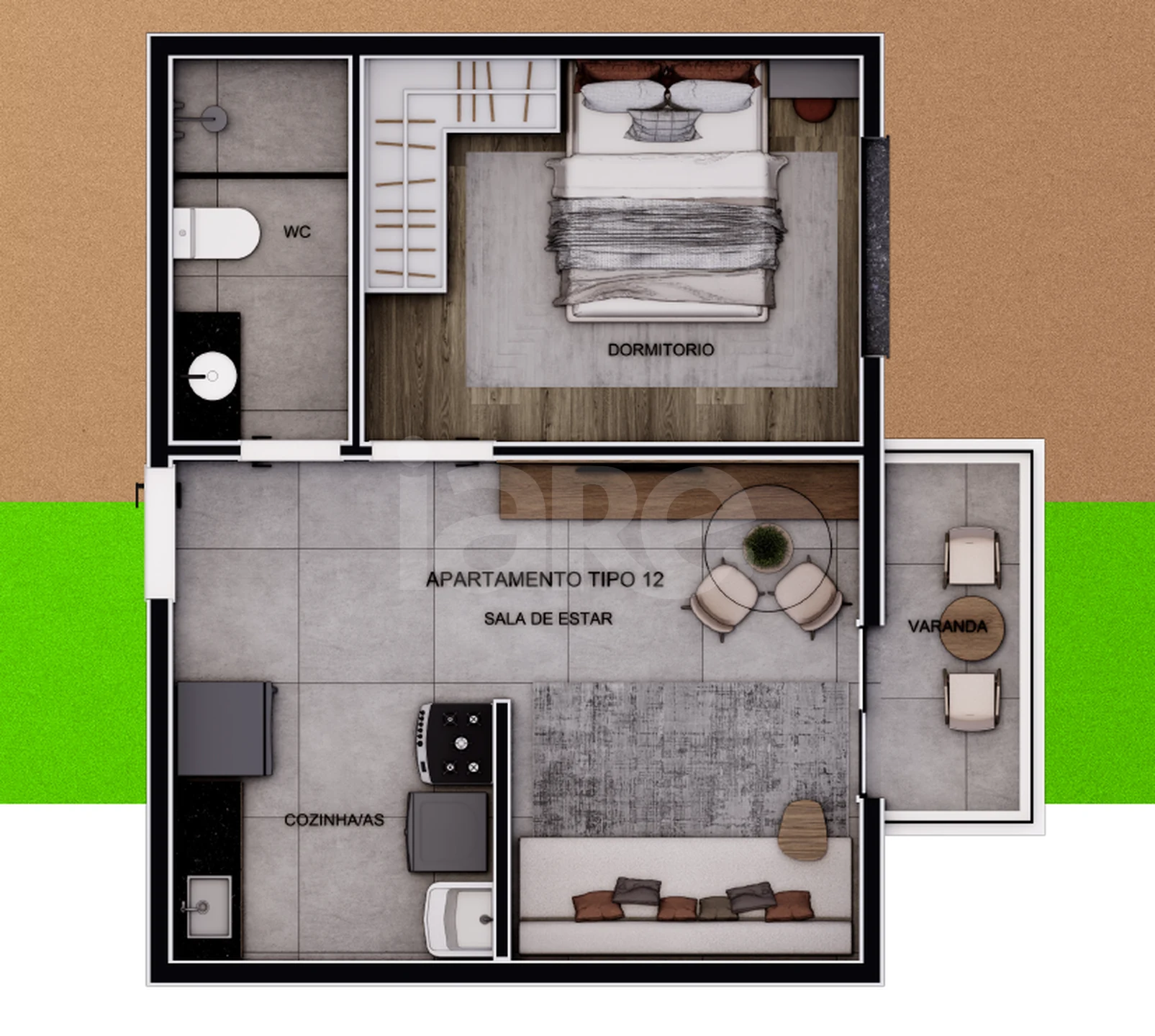 Planta — Apartamento 33,15 m²