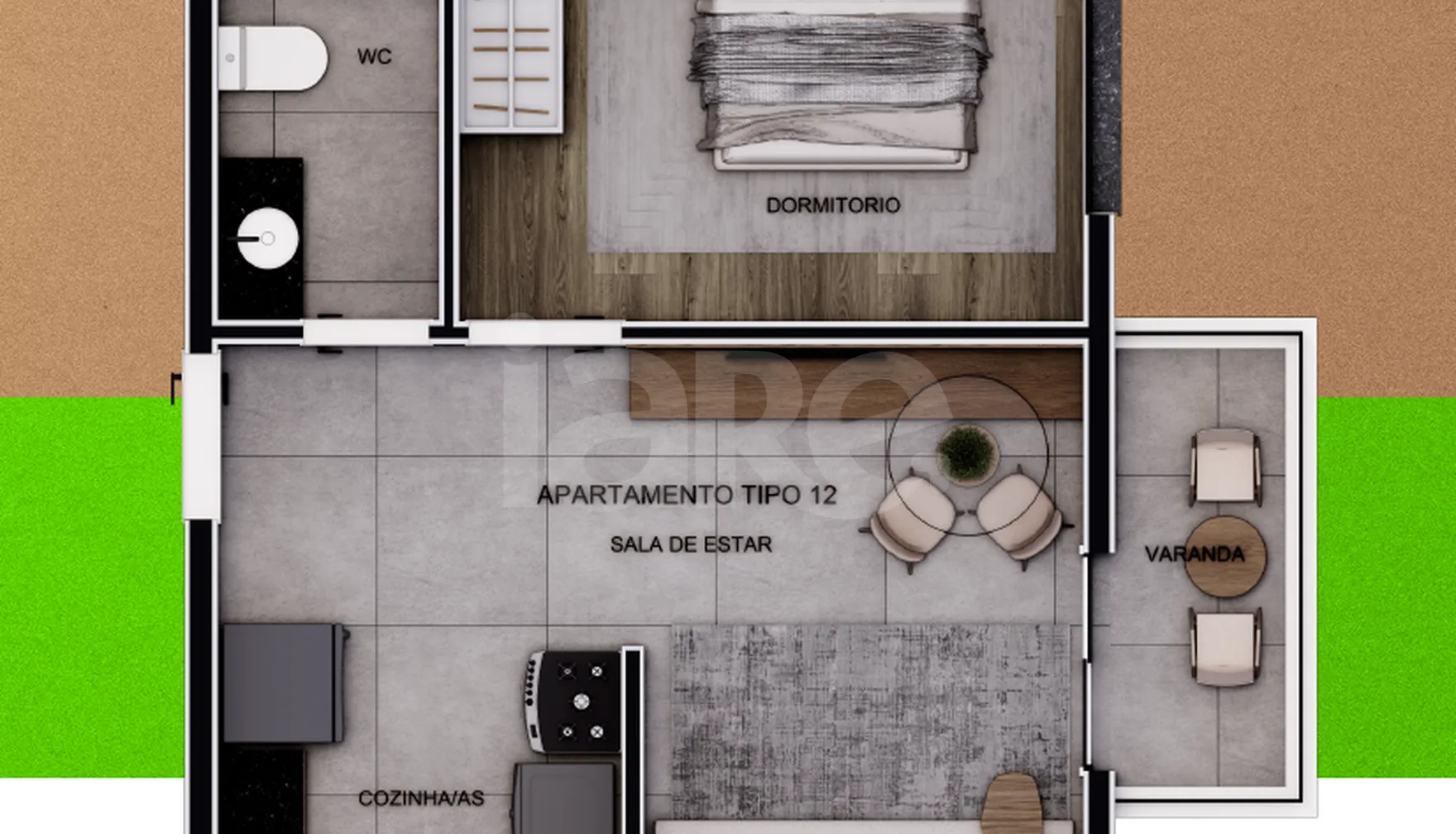 Planta — Apartamento 33,15 m²