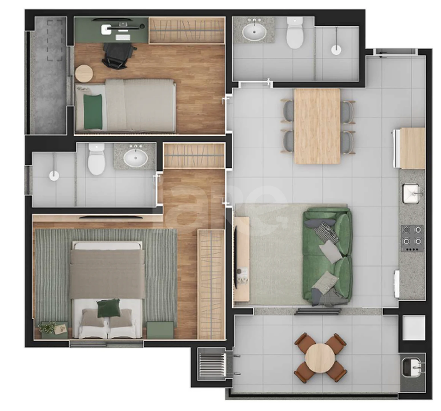 Planta — Garden 59,59 m²