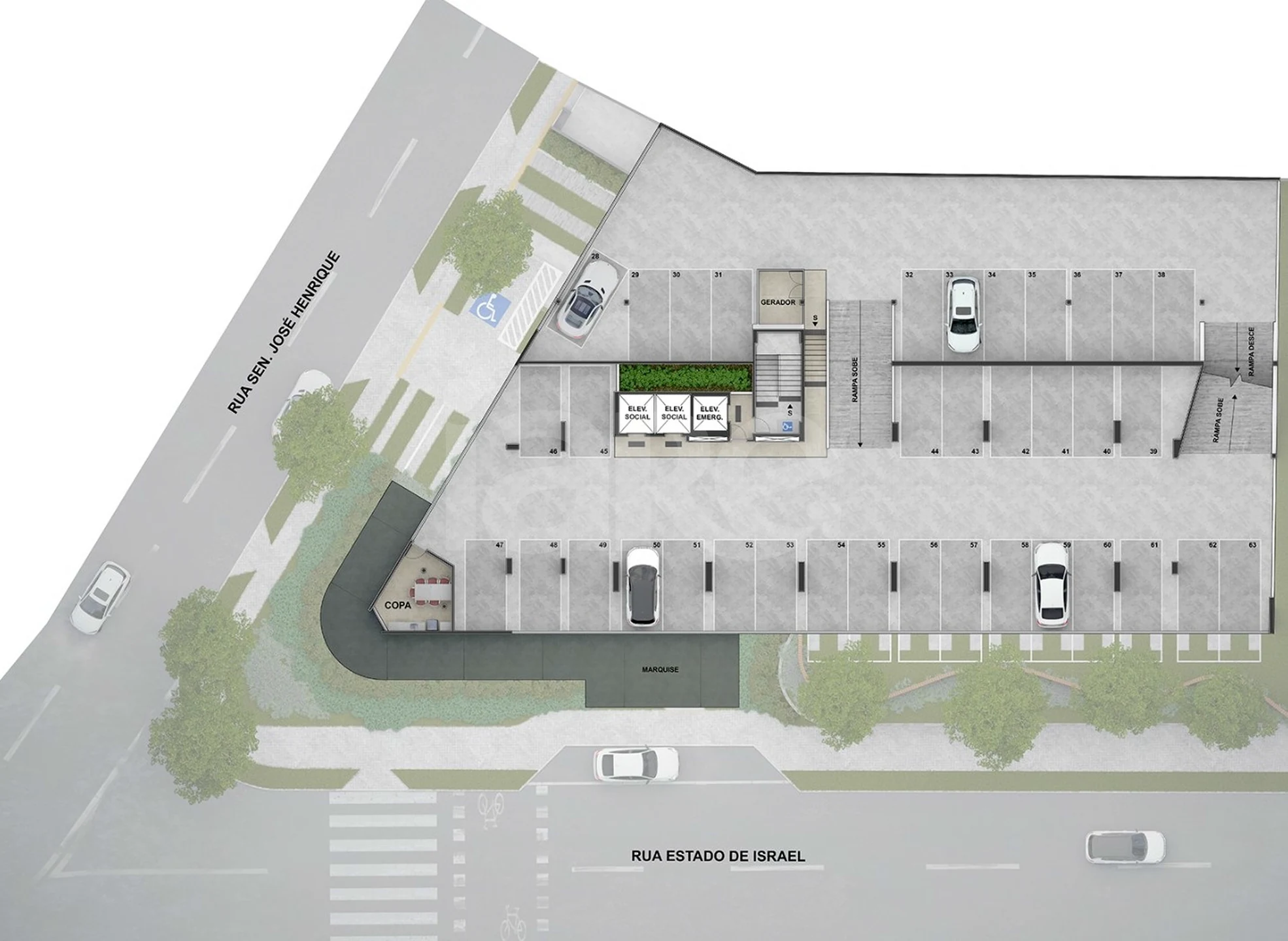 Planta — Pavimento garagem 1