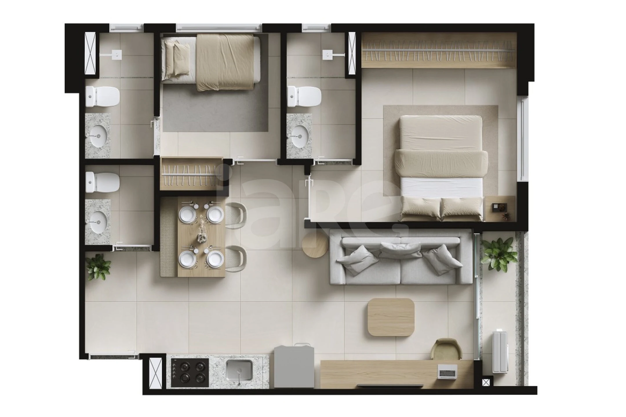 Planta — Apartamento 47 m²