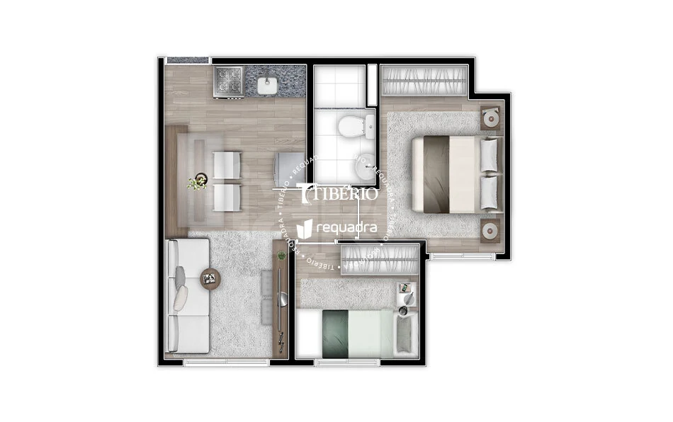 Planta — Apartamento 34,83 m²