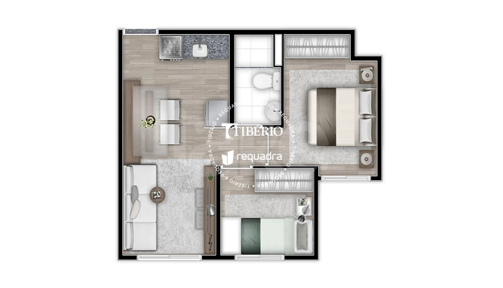 Planta — Apartamento 34,83 m²