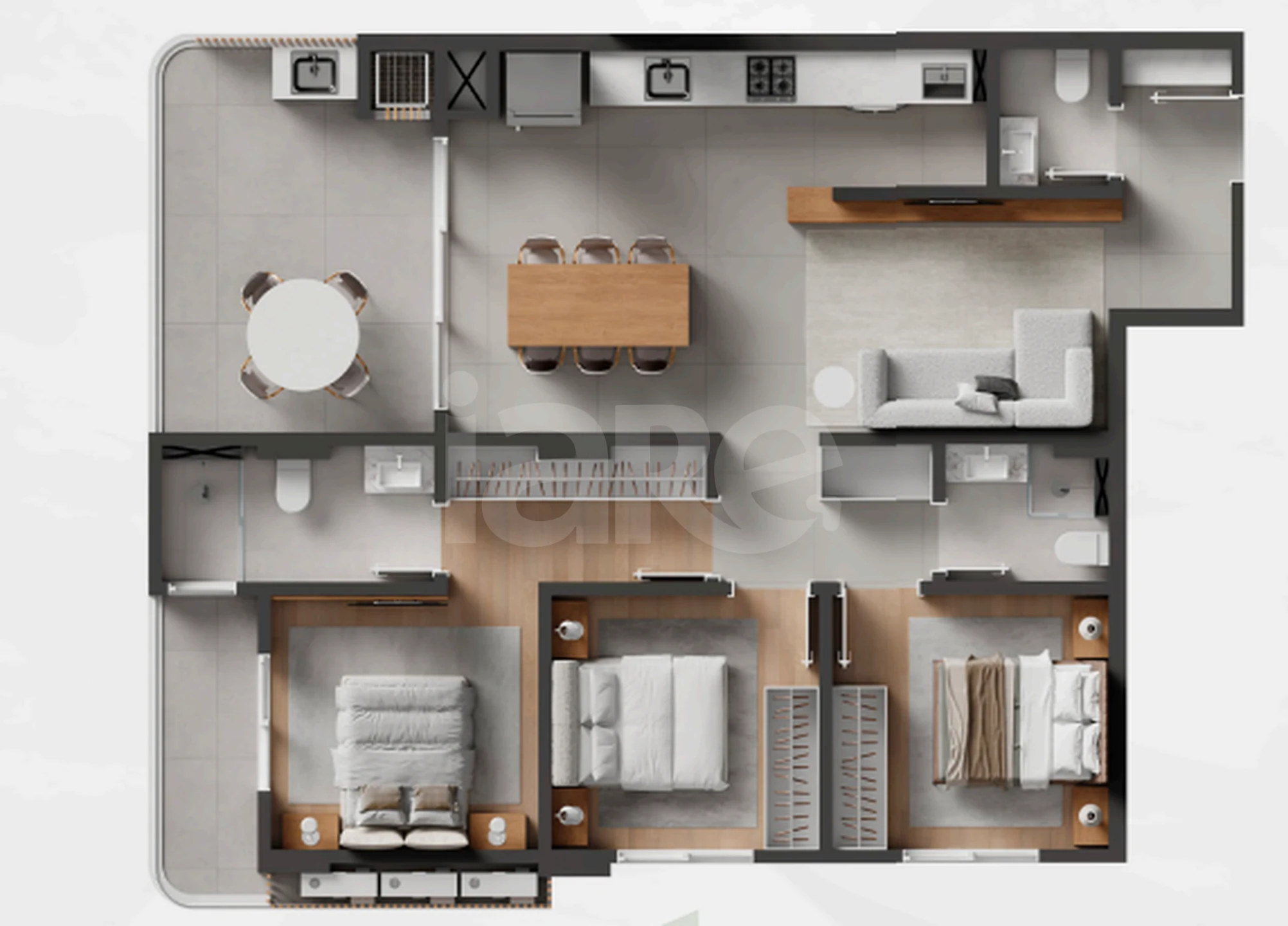 Planta — Apartamento 103,2 m²
