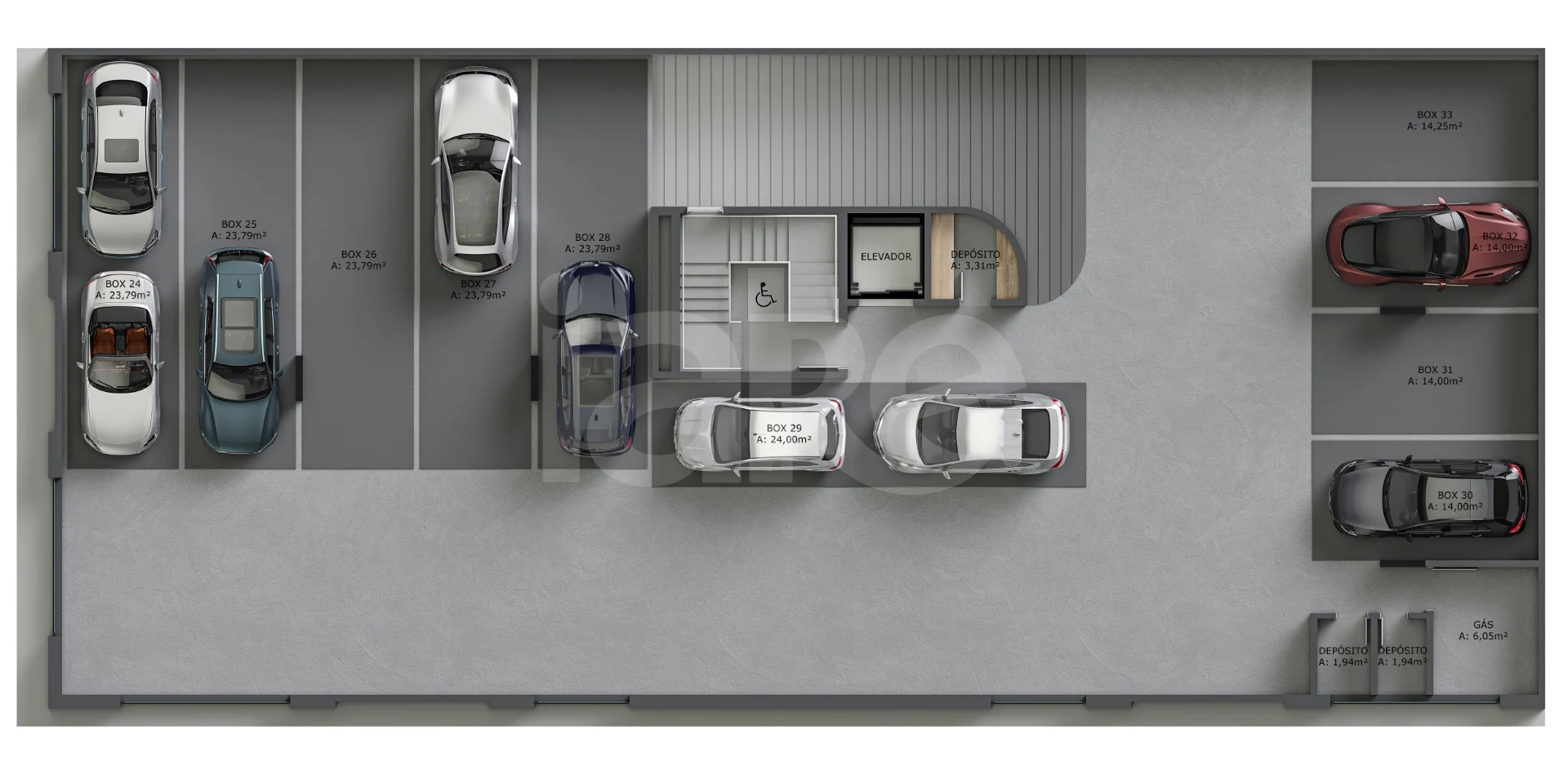 Planta — Pavimento garagem 3