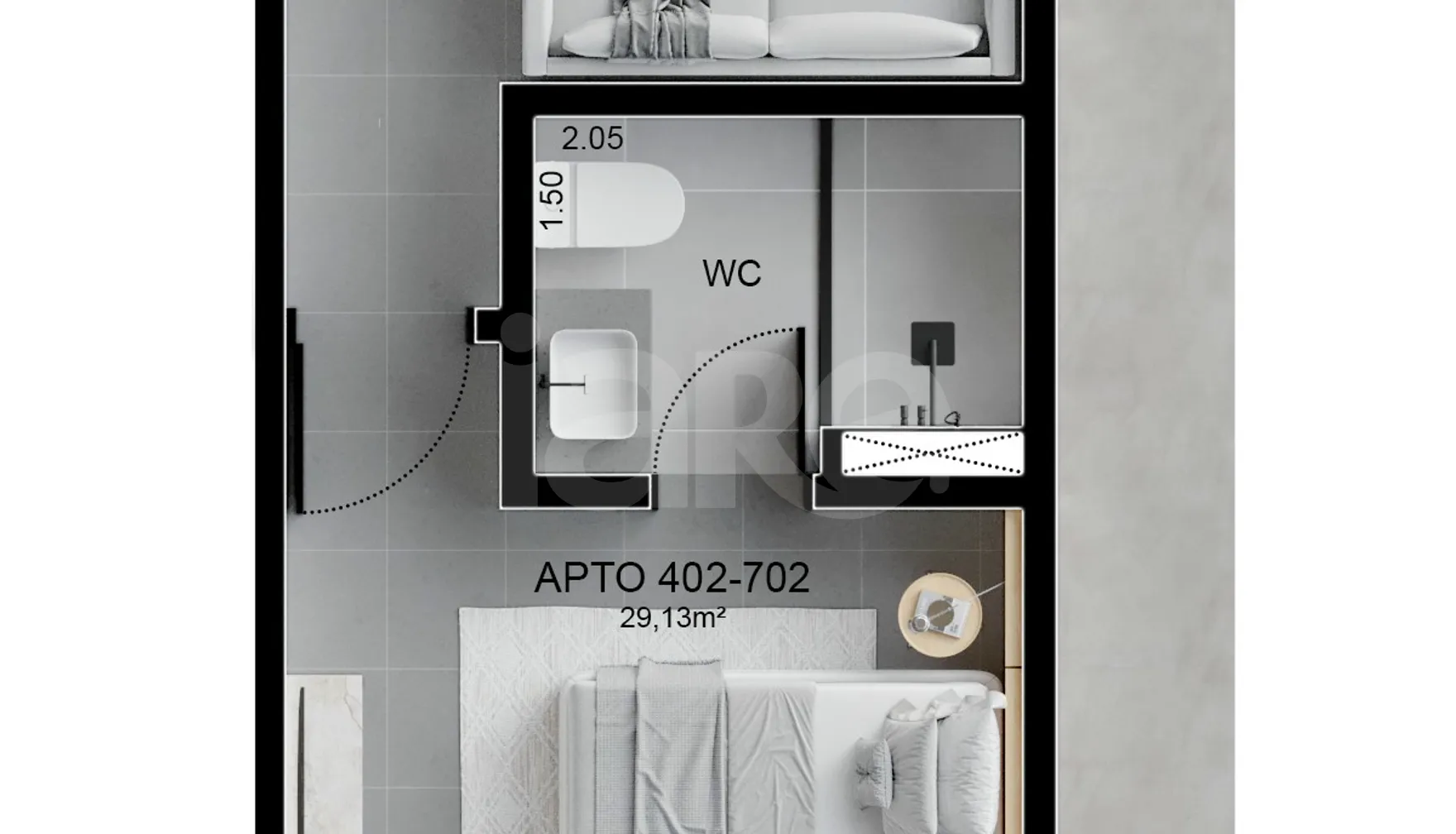 Planta — Cobertura Duplex 38,42 m²