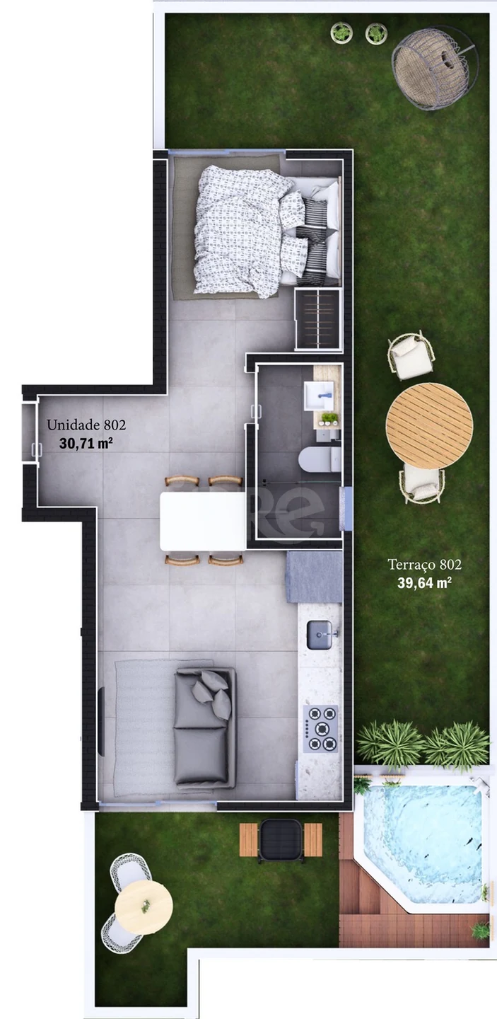 Planta — Cobertura Horizontal 70,35 m²