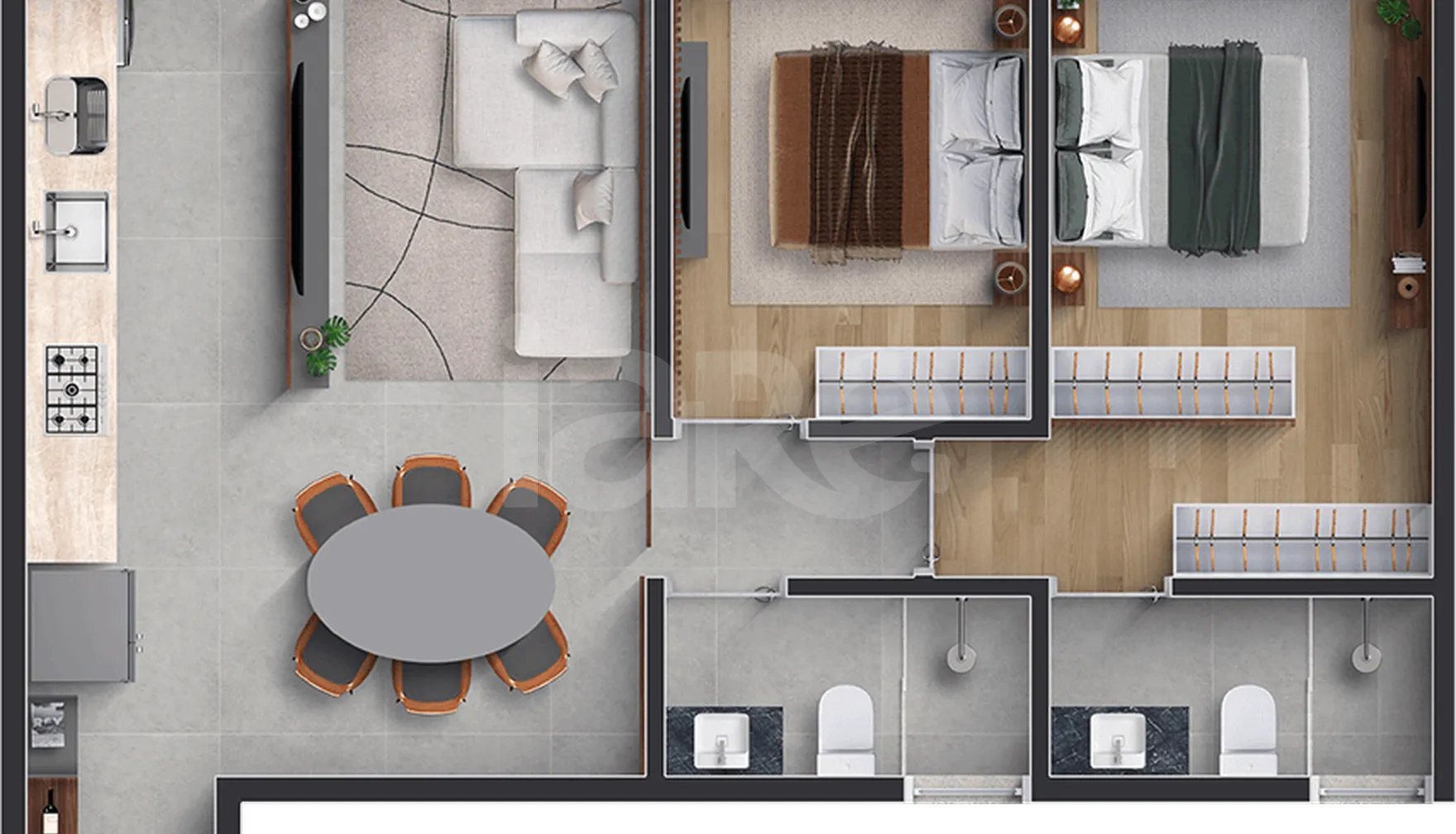 Planta — Apartamento 75,92 m²