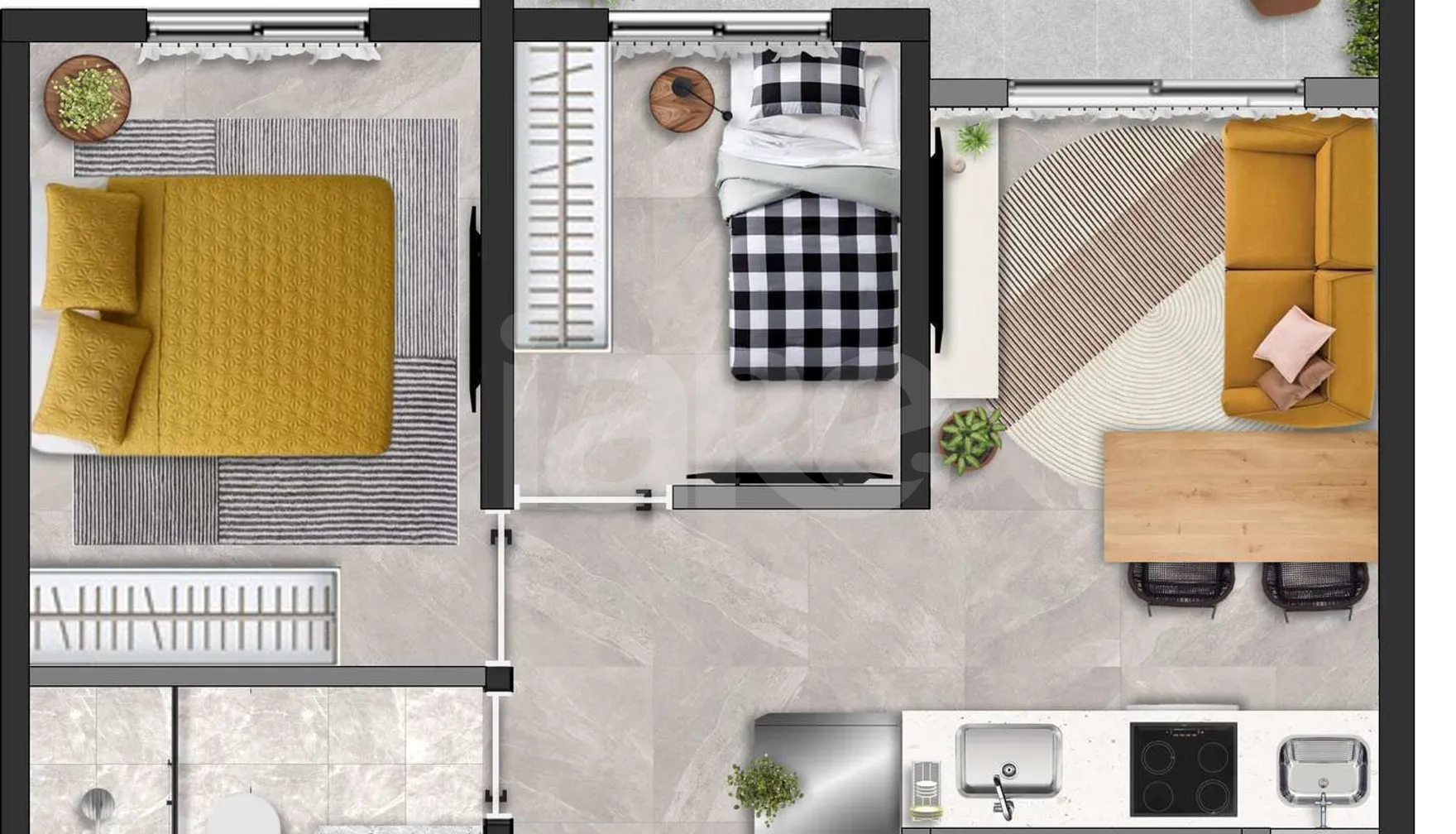 Planta — Apartamento 42,95 m²