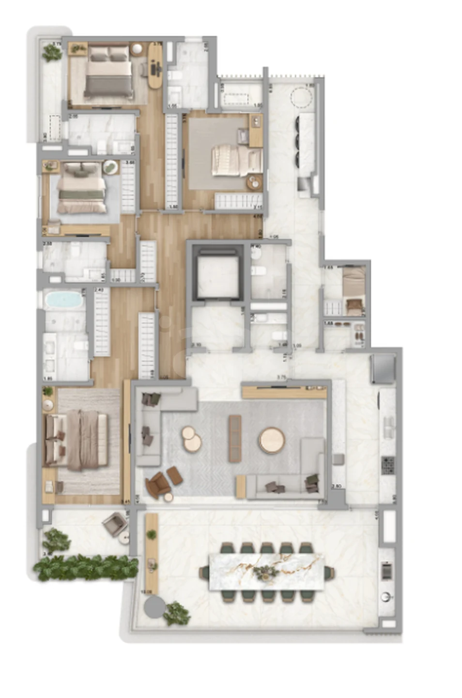 Planta — Apartamento 280,75 m²