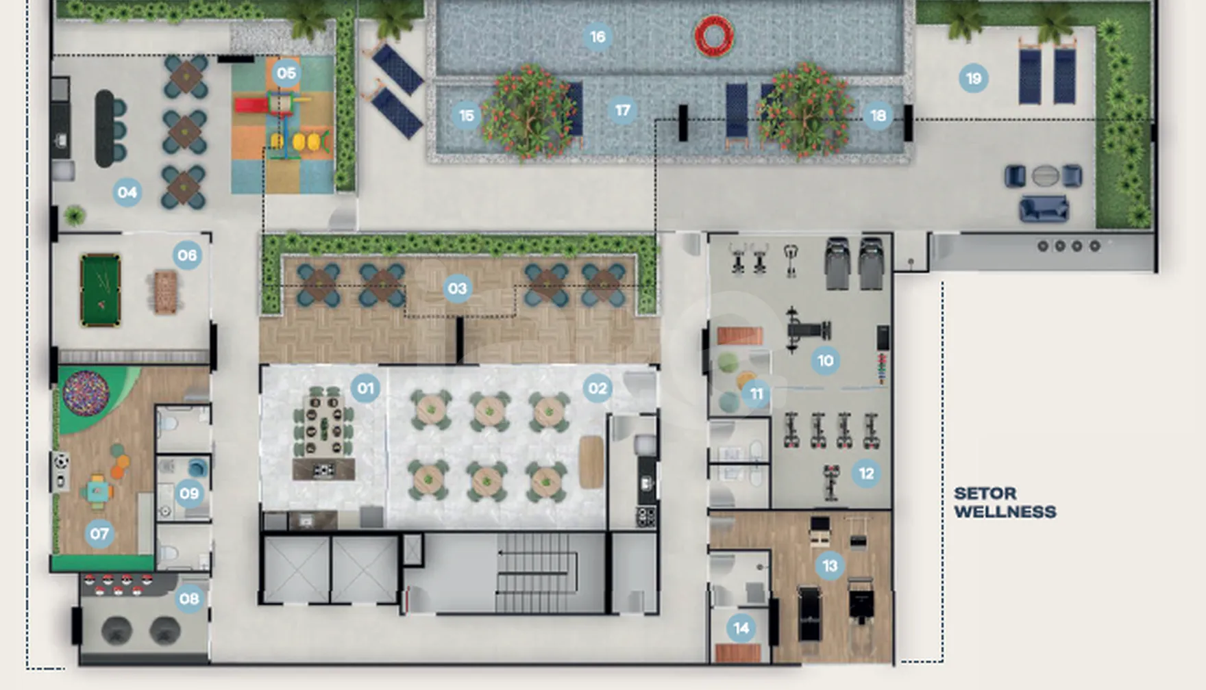 Planta — Pavimento lazer