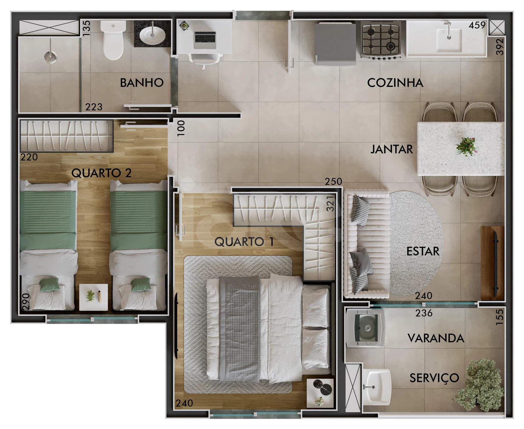 Planta — Apartamento 41,73 m²