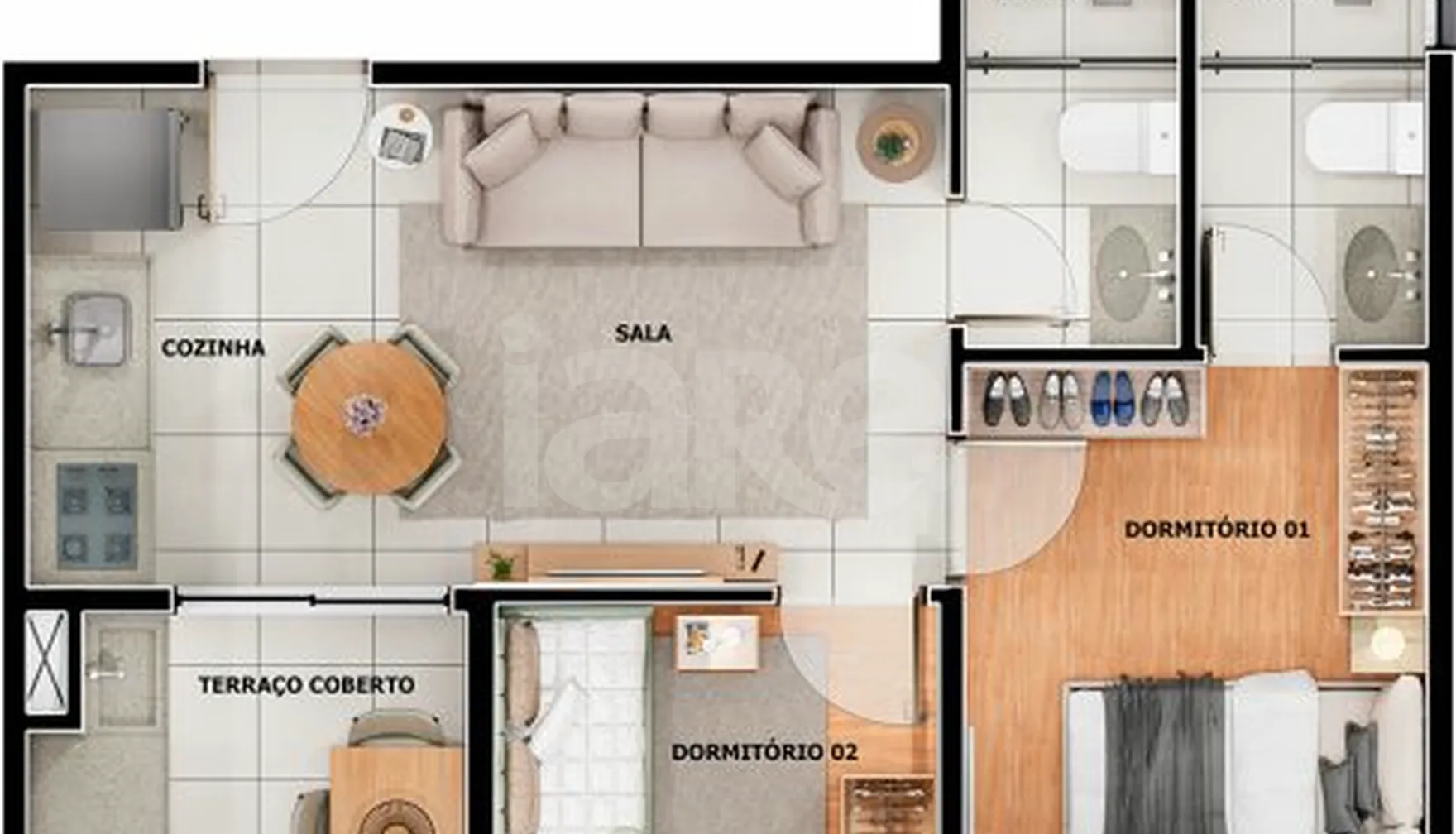Planta — Apartamento 42,59 m²