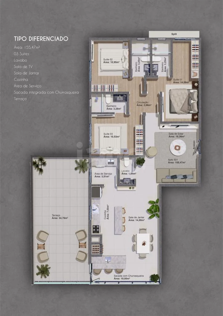 Planta — Garden 155,47 m²