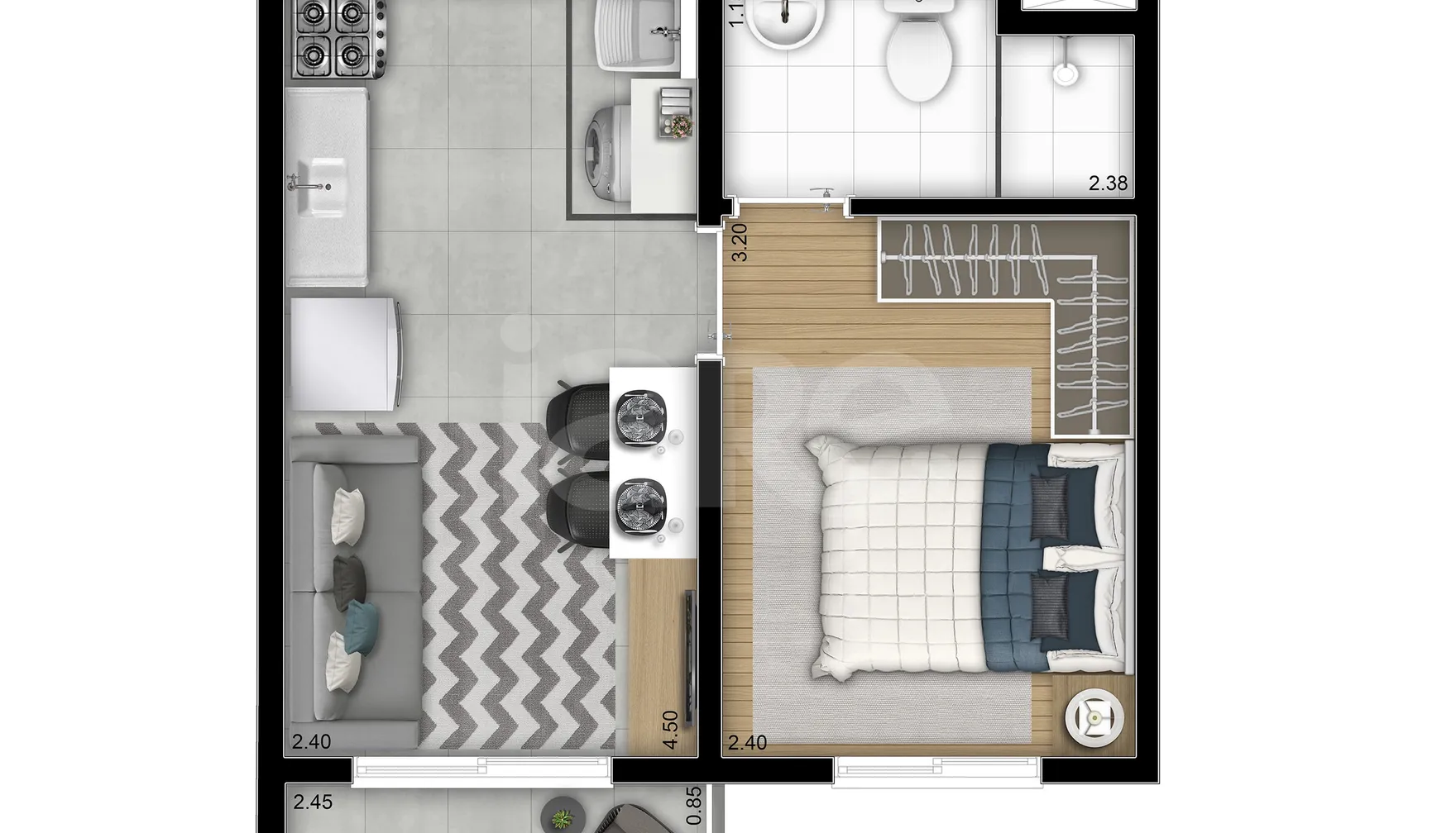 Planta — Apartamento 25,24 m²