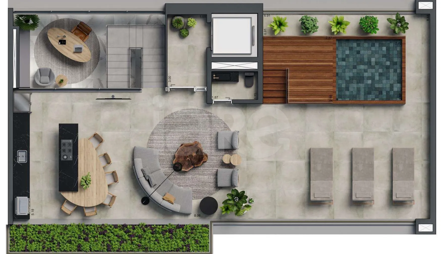 Planta — Cobertura Duplex 360,2 m²