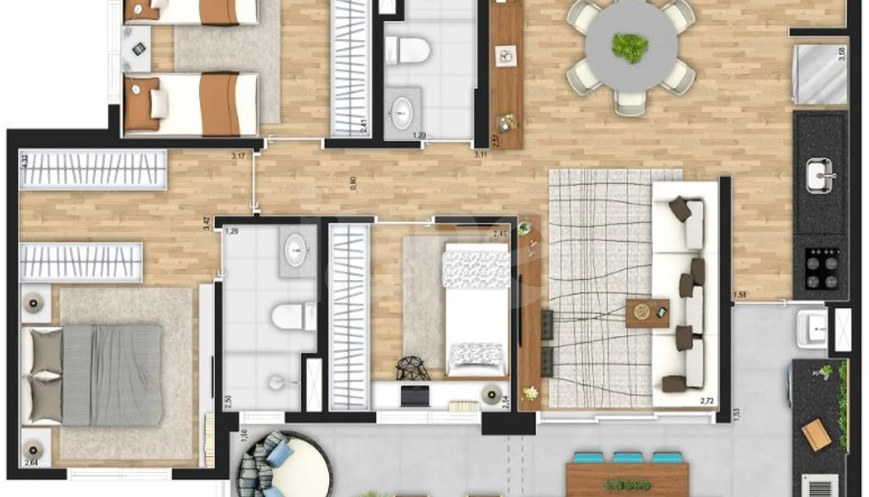 Planta — Garden 87 m²