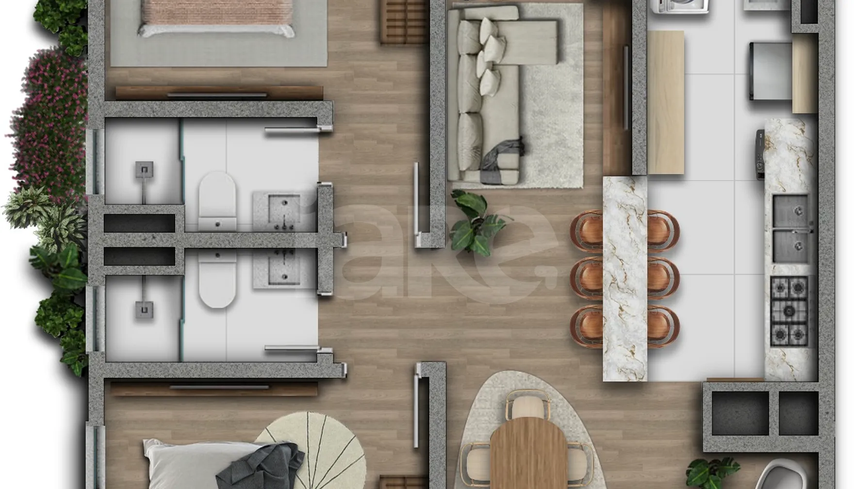 Planta — Apartamento 74 m²