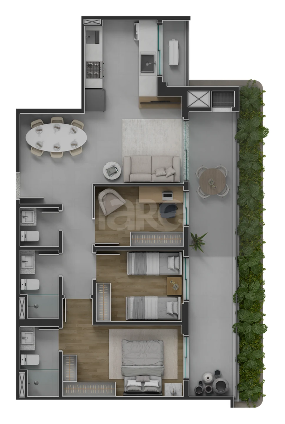 Planta — Garden 94,55 m²