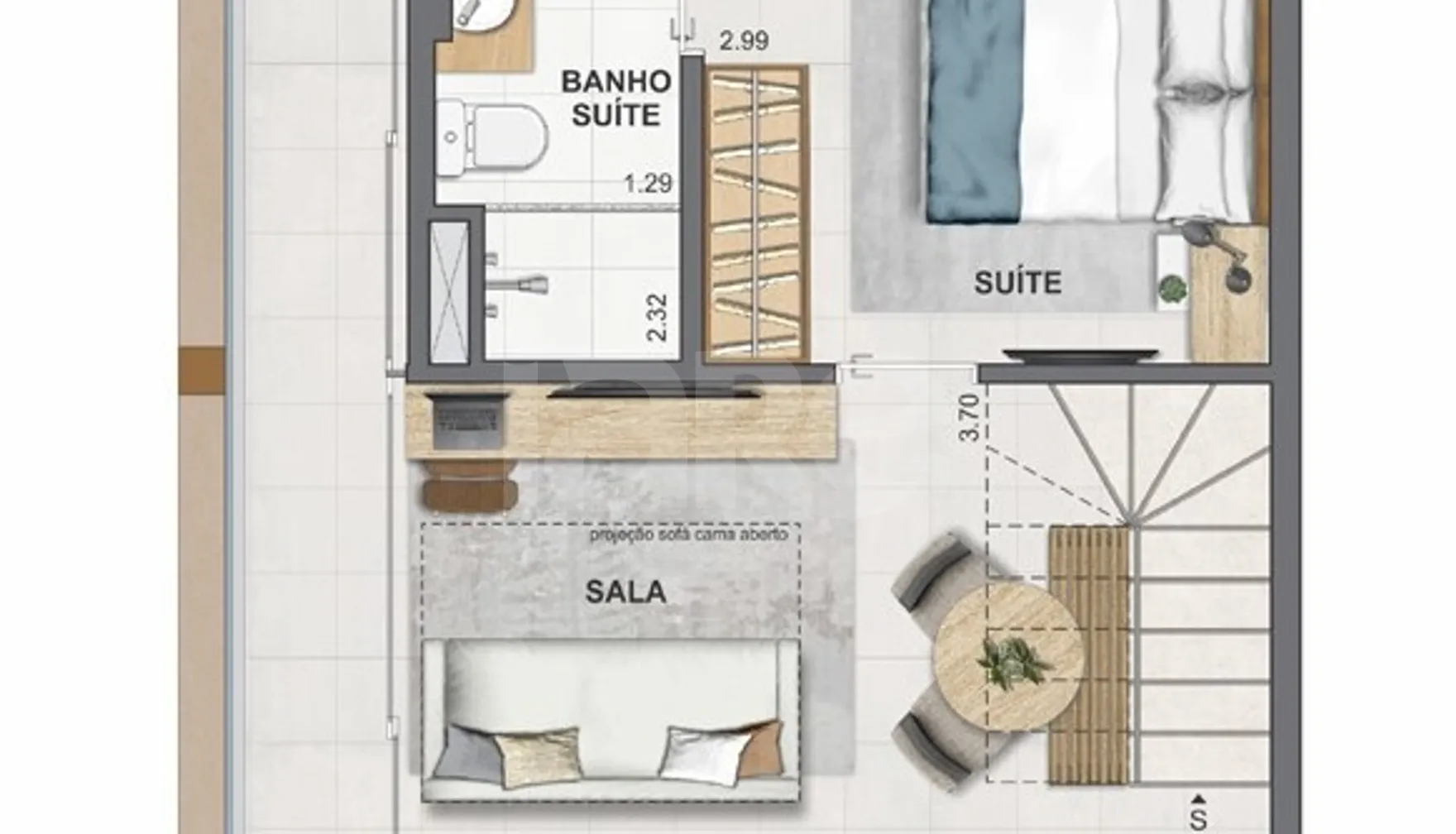 Planta — Cobertura Duplex 82,58 m²