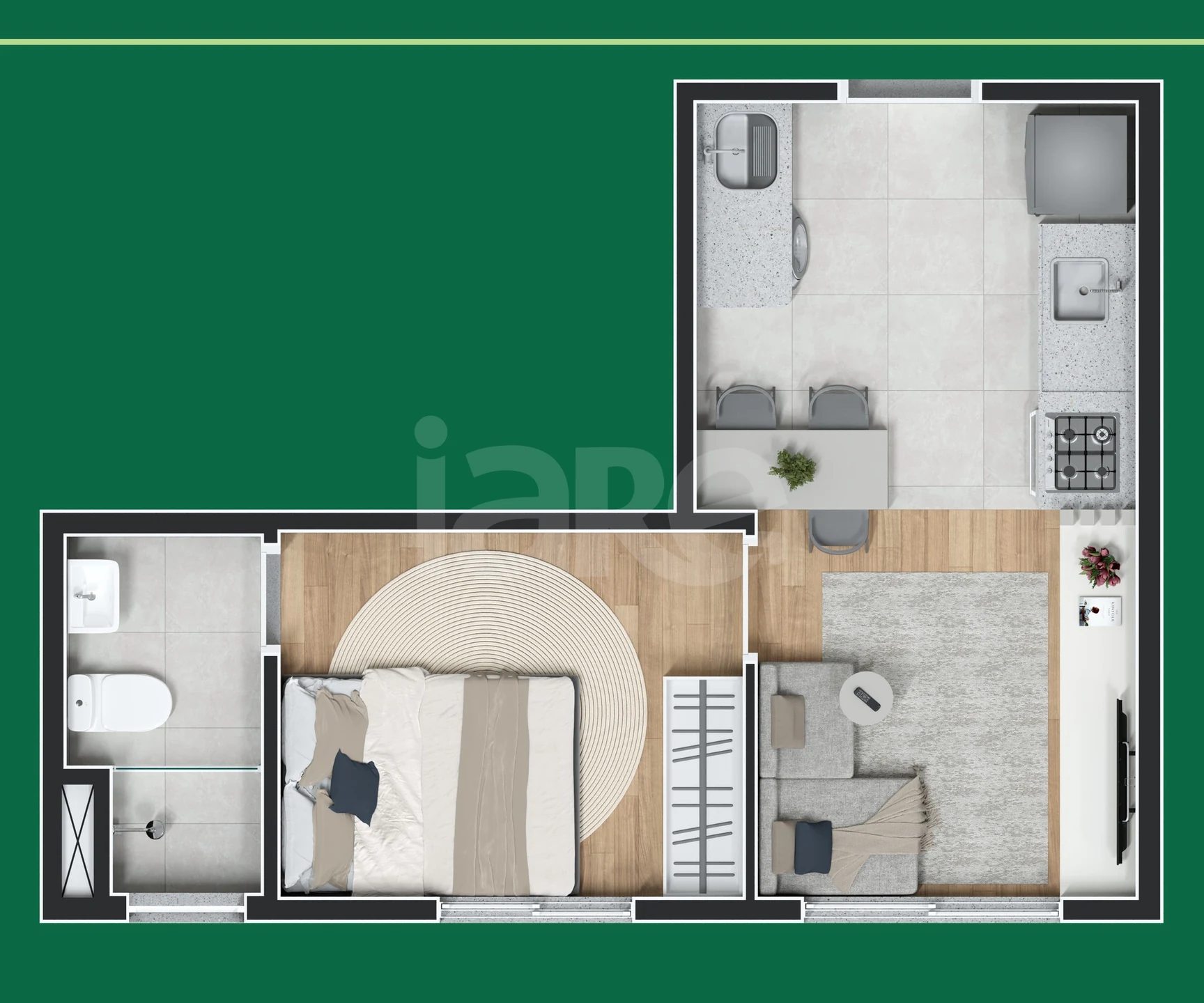 Planta — Apartamento 26,16 m²